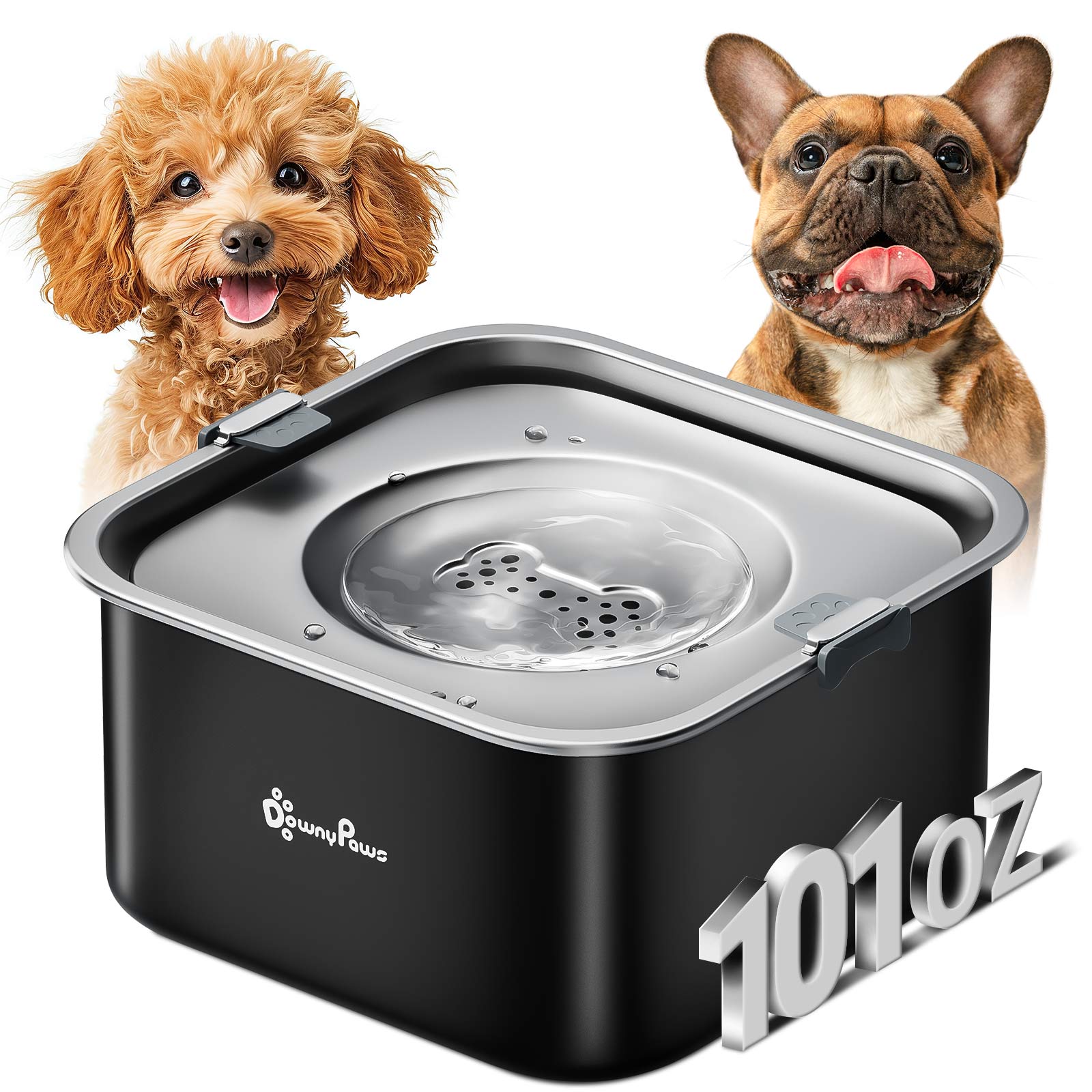 DownyPaws Dog Water Bowl No Spill