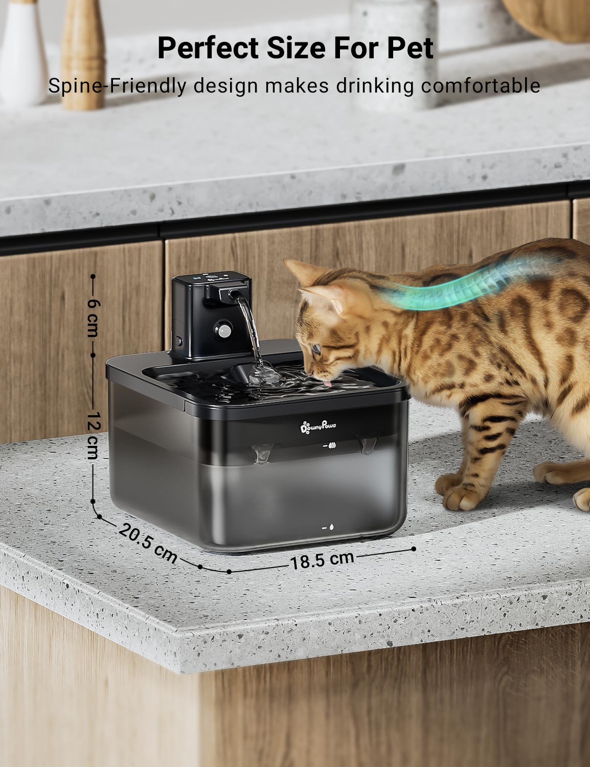 DownyPaws FurSink Battery-Operated Cat Water Fountain - ABS Version