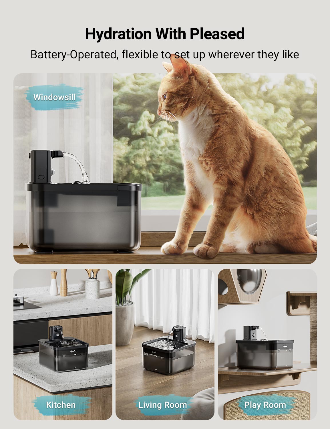 DownyPaws FurSink Battery-Operated Cat Water Fountain - ABS Version