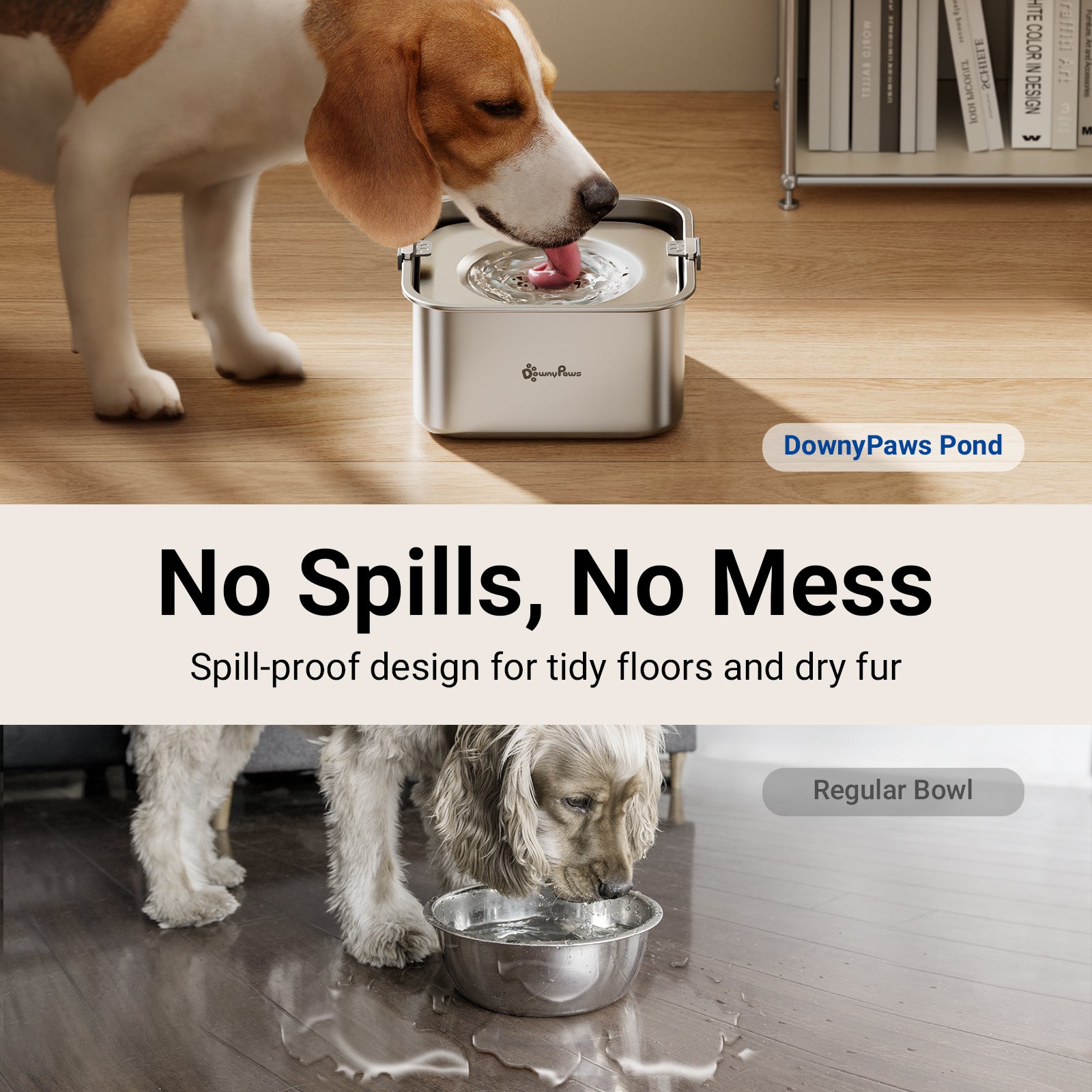 DownyPaws Dog Water Bowl No Spill