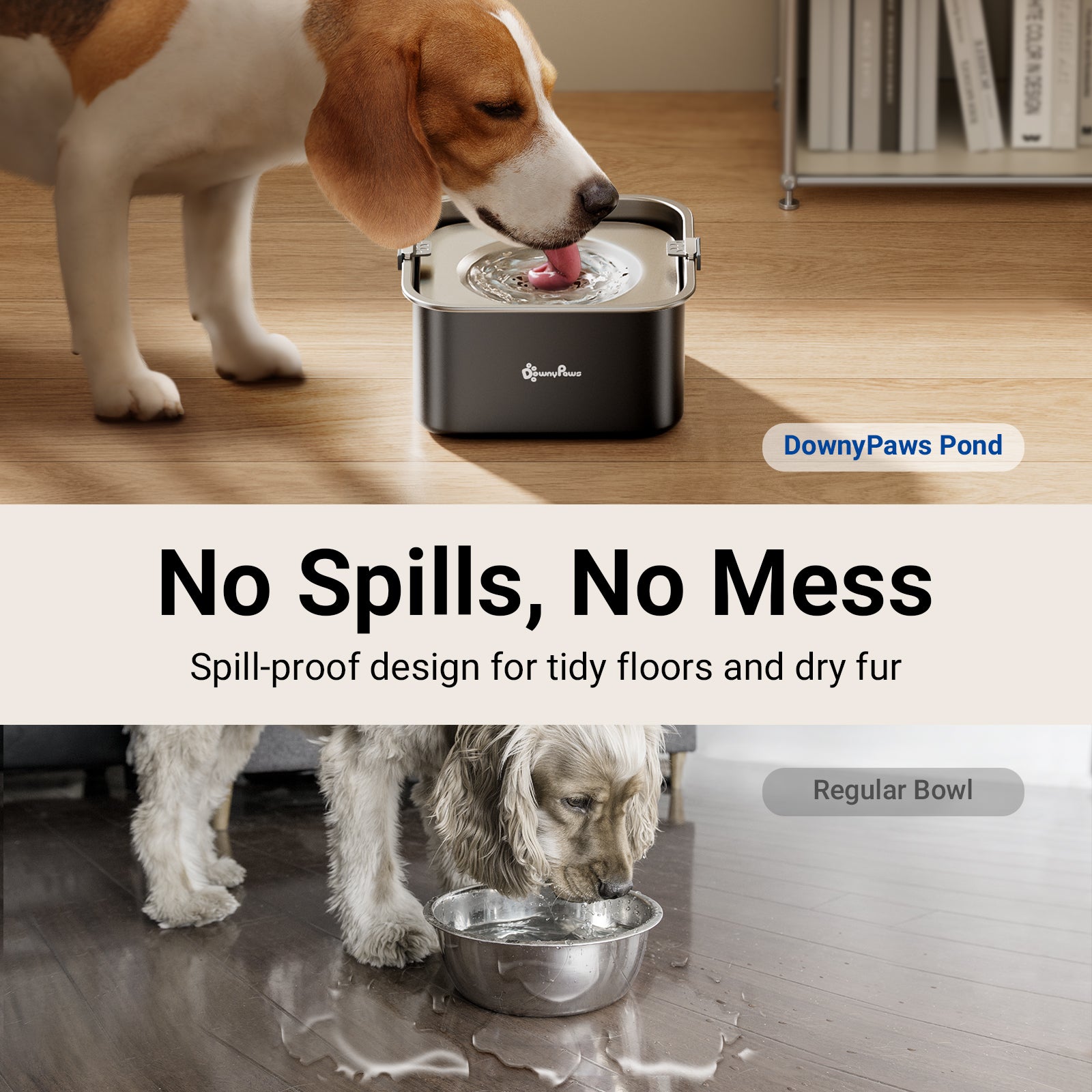 DownyPaws Dog Water Bowl No Spill