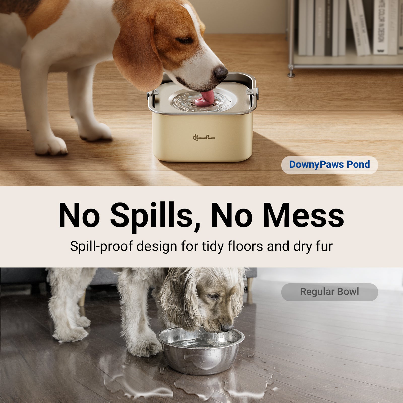 DownyPaws Dog Water Bowl No Spill