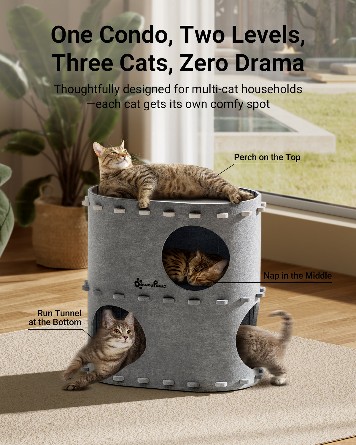 DownyPaws Cat Castle Cat House - Double-layer version