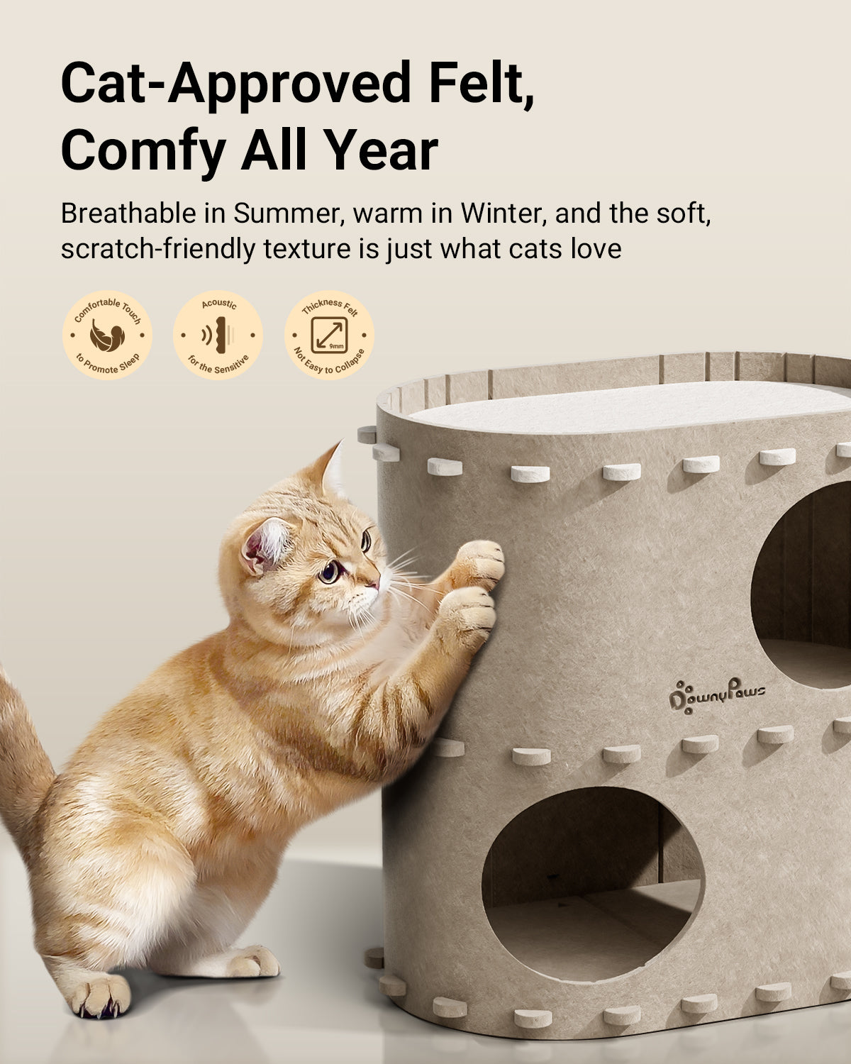 DownyPaws Cat Castle Cat House - Double-layer version