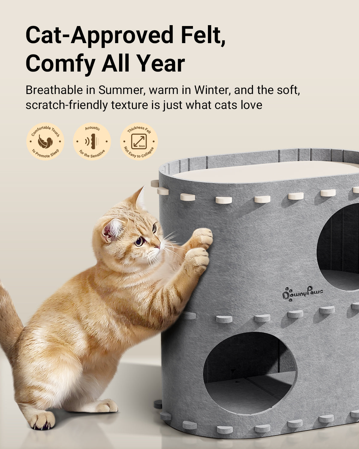DownyPaws Cat Castle Cat House - Double-layer version
