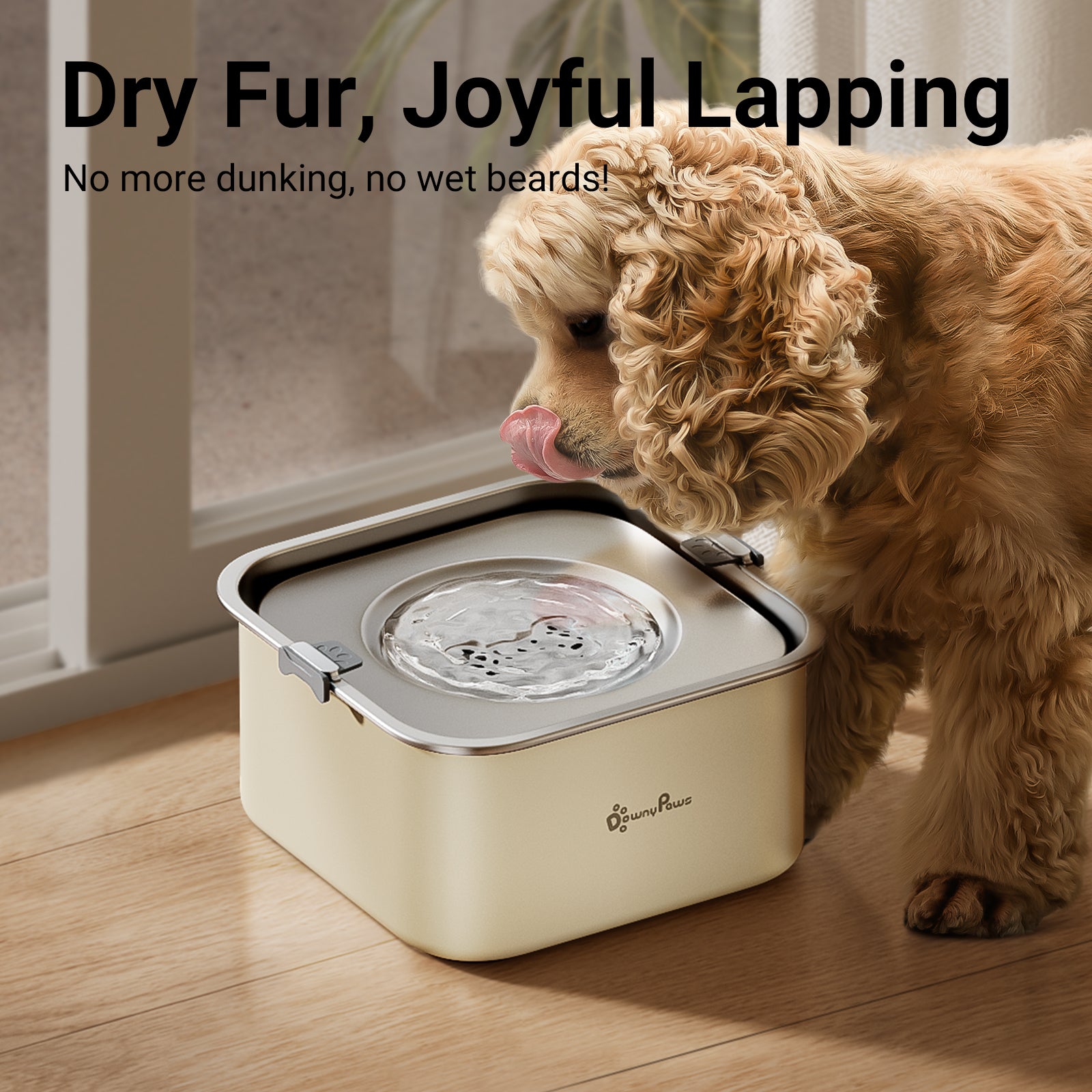 DownyPaws Dog Water Bowl No Spill