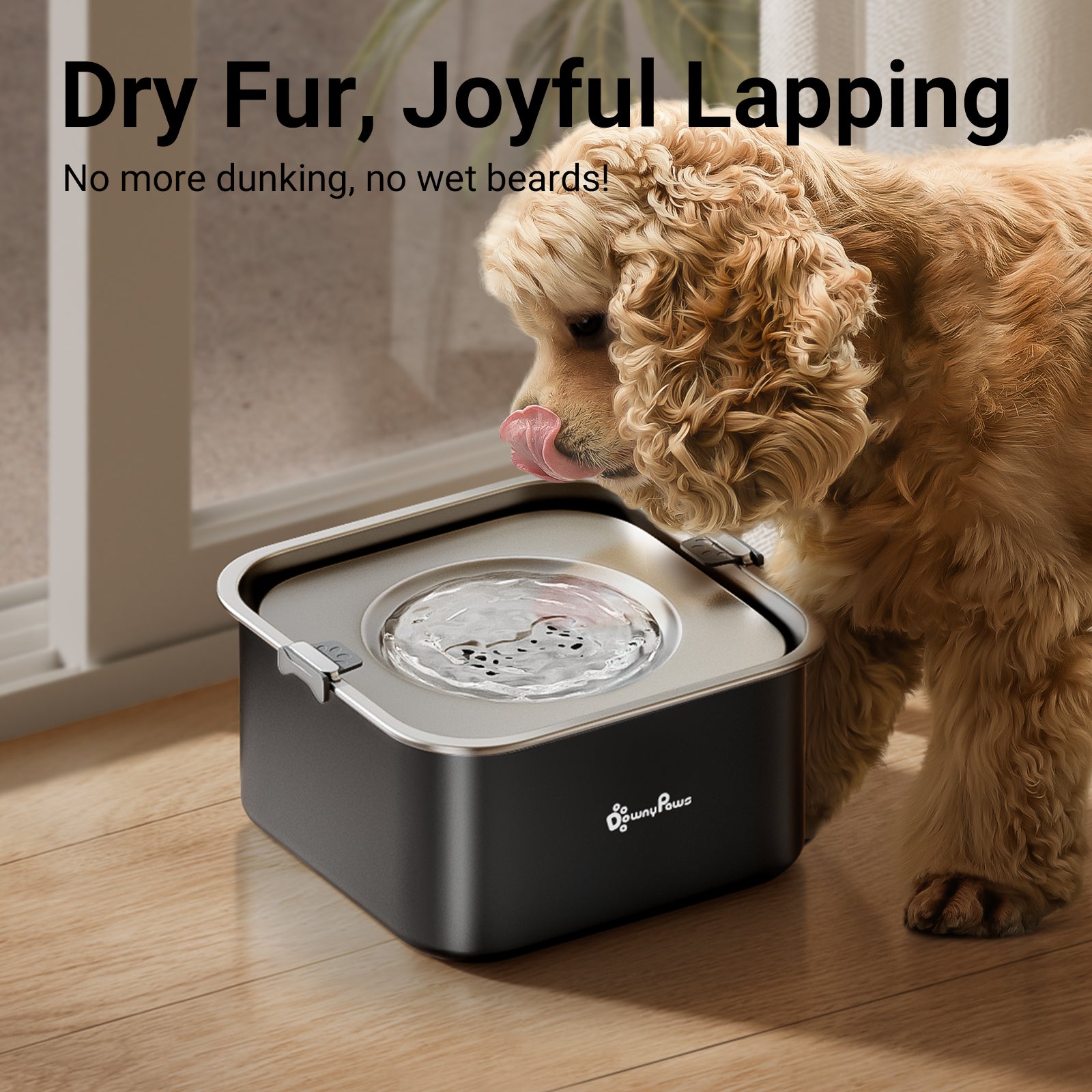 DownyPaws Dog Water Bowl No Spill