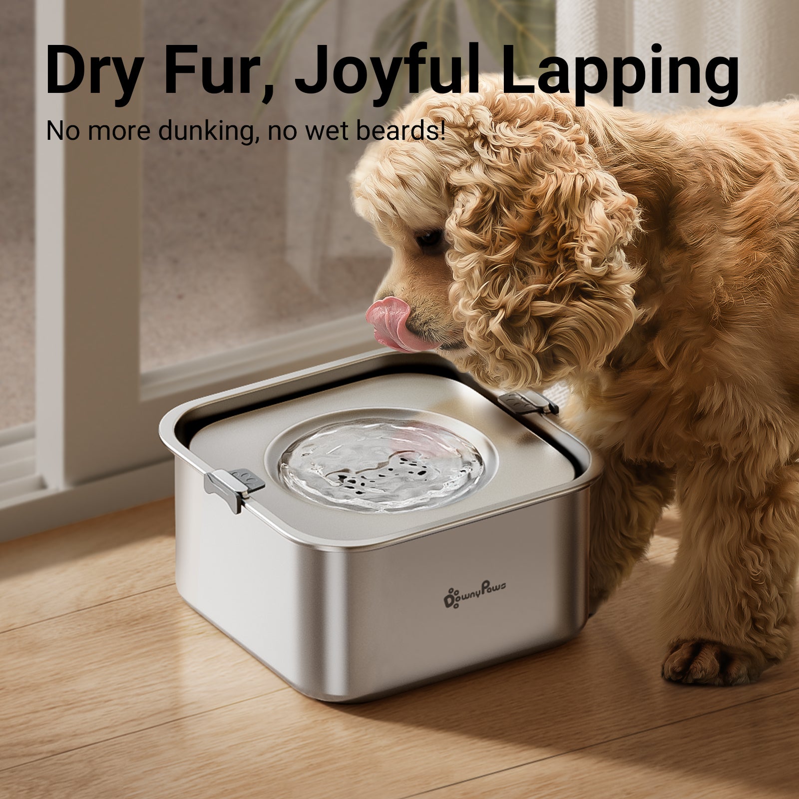 DownyPaws Dog Water Bowl No Spill