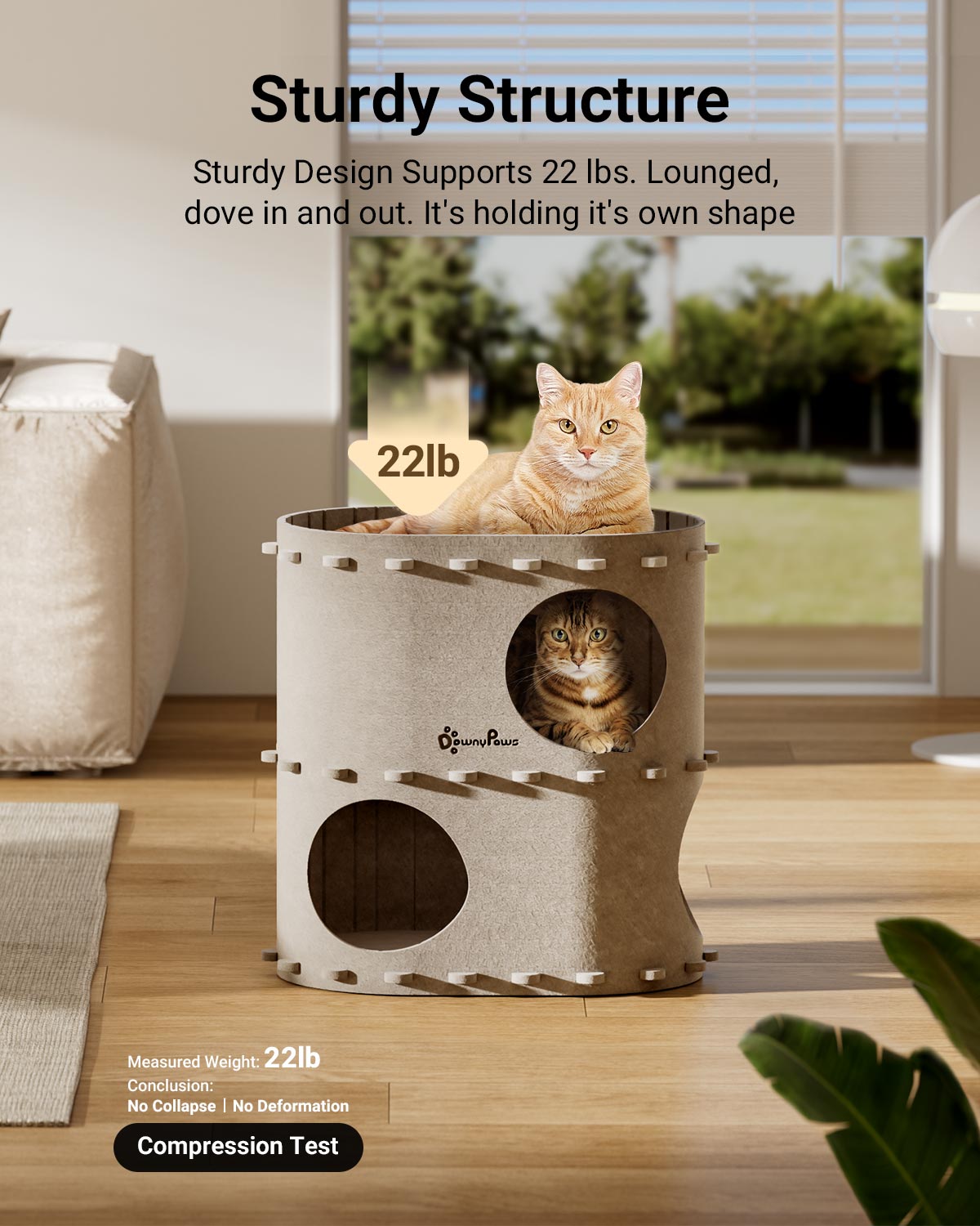 DownyPaws Cat Castle Cat House - Double-layer version