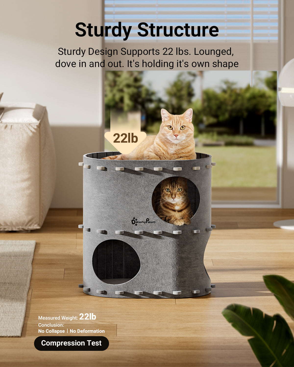 DownyPaws Cat Castle Cat House - Double-layer version