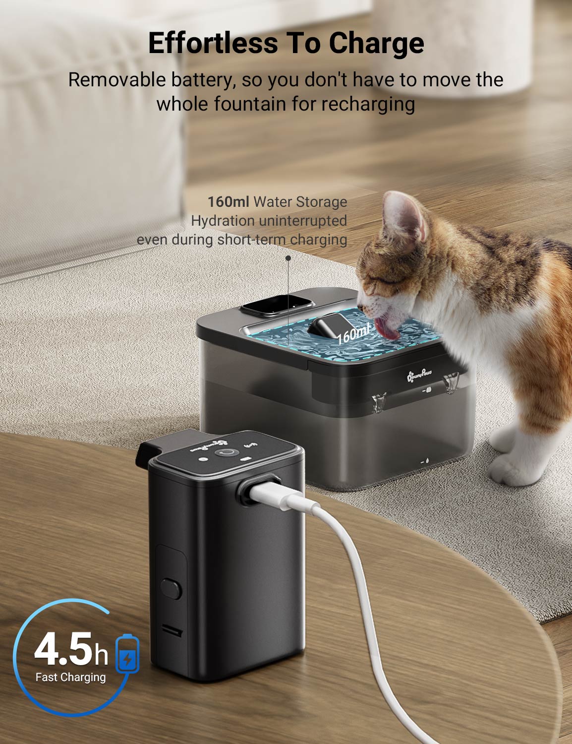 DownyPaws FurSink Battery-Operated Cat Water Fountain - ABS Version