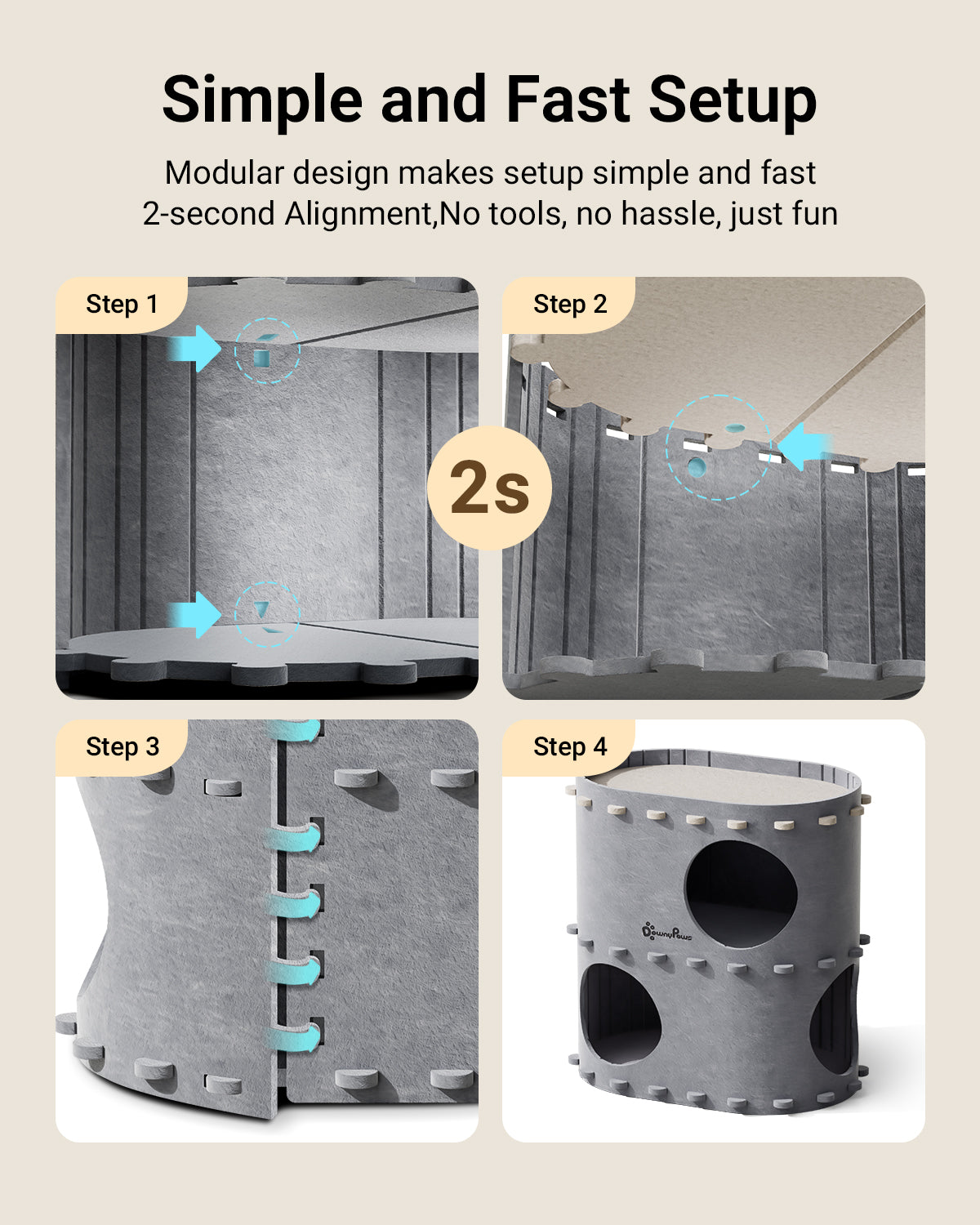 DownyPaws Cat Castle Cat House - Double-layer version