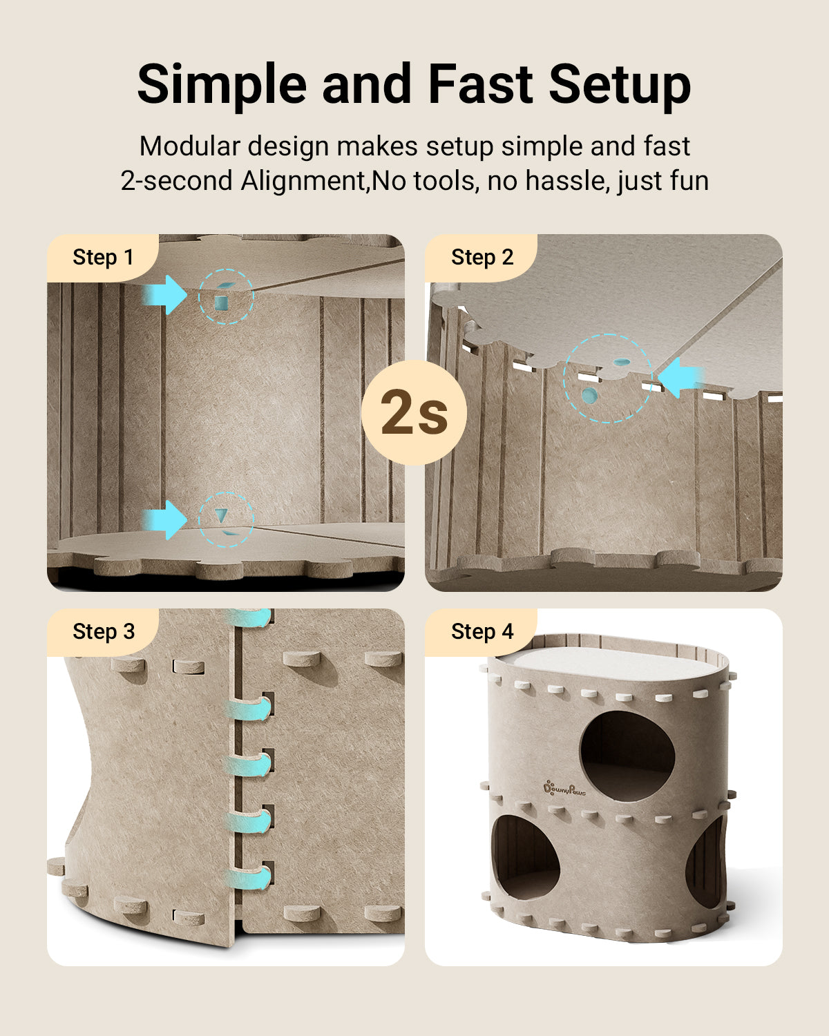 DownyPaws Cat Castle Cat House - Double-layer version