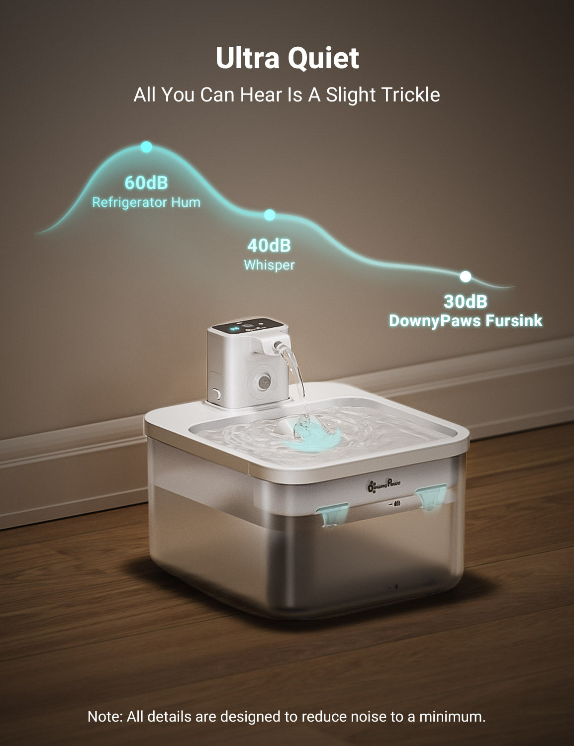 DownyPaws FurSink Battery-Operated Cat Water Fountain - ABS Version