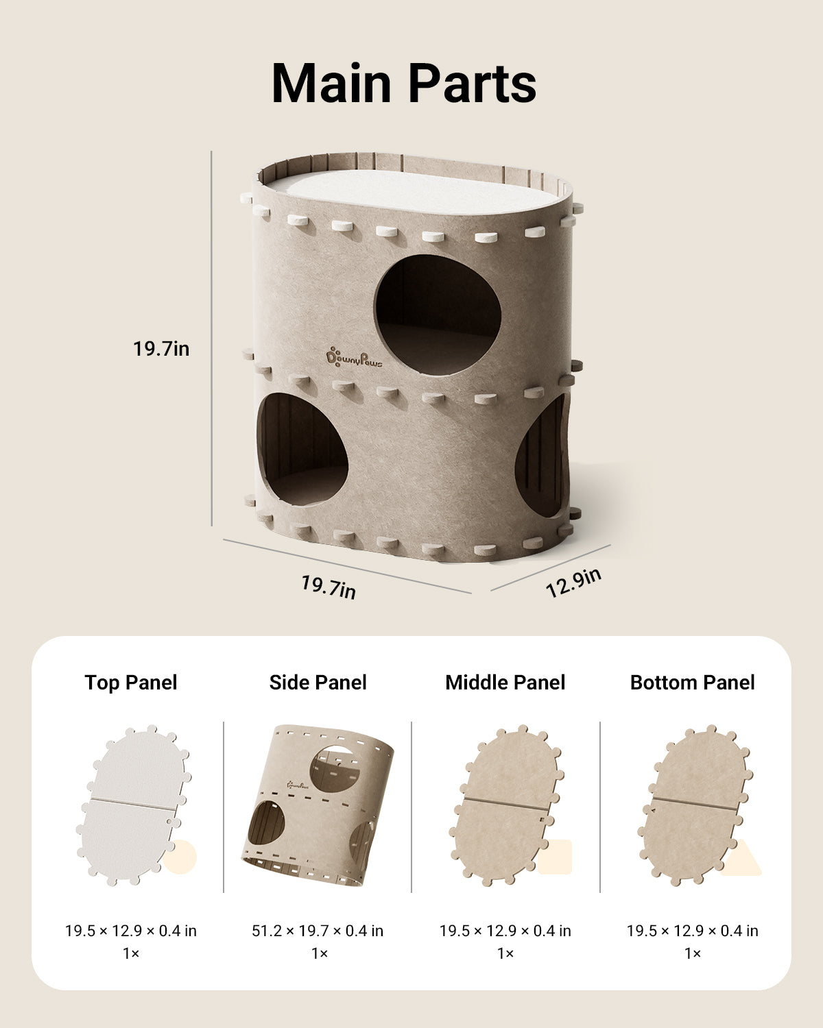 DownyPaws Cat Castle Cat House - Double-layer version