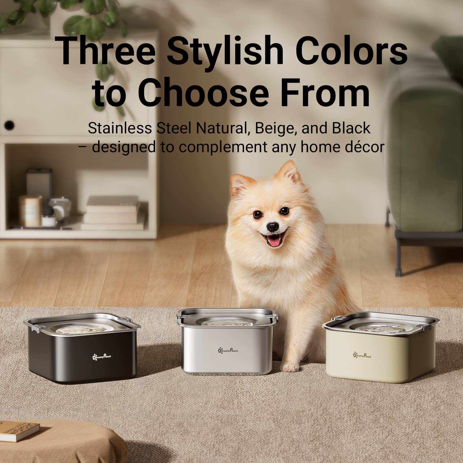 DownyPaws Dog Water Bowl No Spill