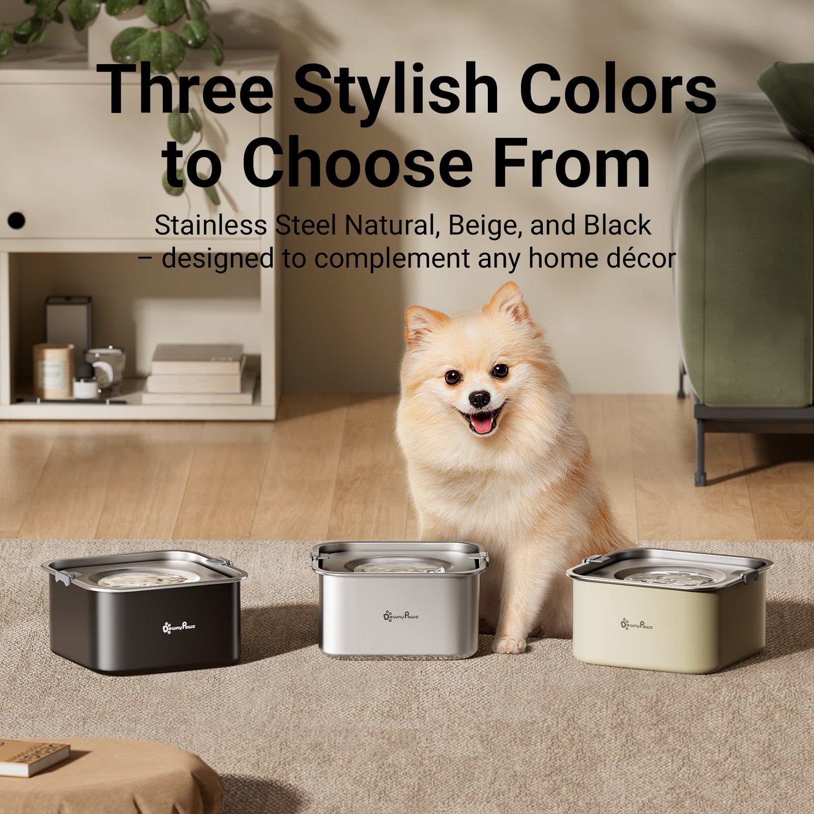 DownyPaws Dog Water Bowl No Spill